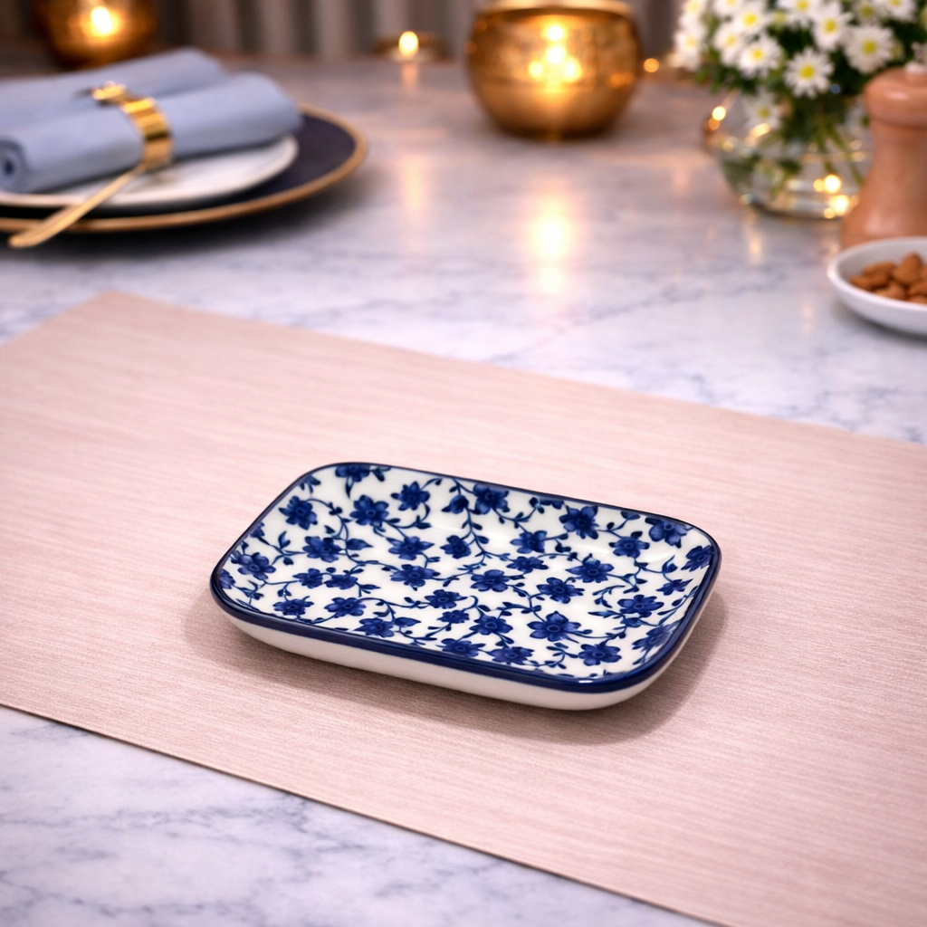 DANNY HOME BLUE FLORAL CERAMIC MINI DESSERT PLATE 14.7 -58FDGP 2011
