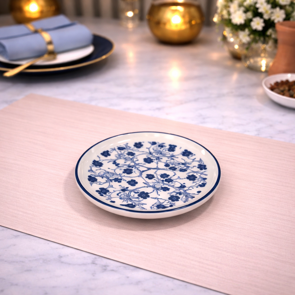 DANNY HOME BLUE FLORAL CERAMIC MINI PLATE 15CM -60YDGP