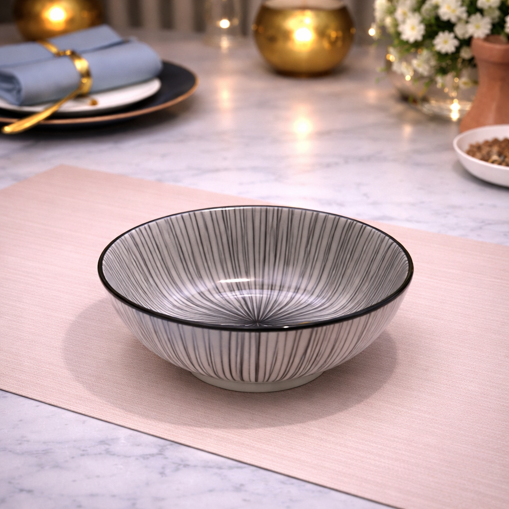 DANNY HOME BLACK RADIANT CERAMIC SERVING BOWL 11.4CM -45ZKW 2010
