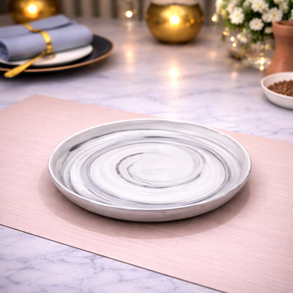 DANNY HOME MARBLE SWIRL CERAMIC DINNER PLATE 25.5CM -100DLP-3012