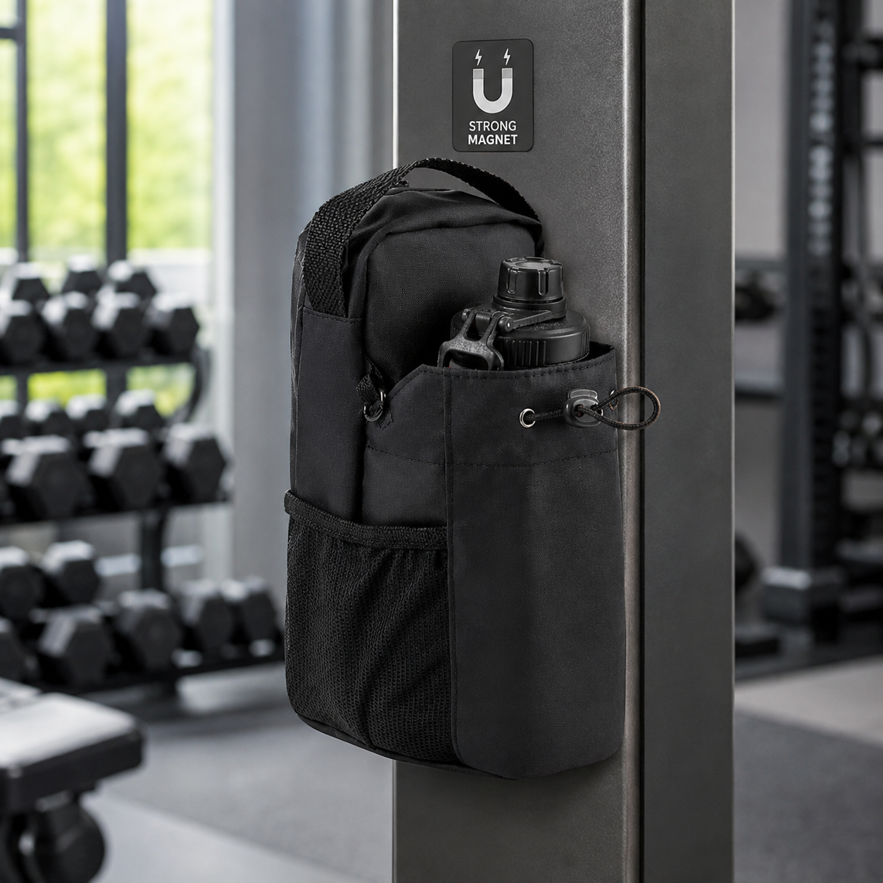 MAGNETIC GYM BAG WITH BUILT-IN STRONG MAGNETS