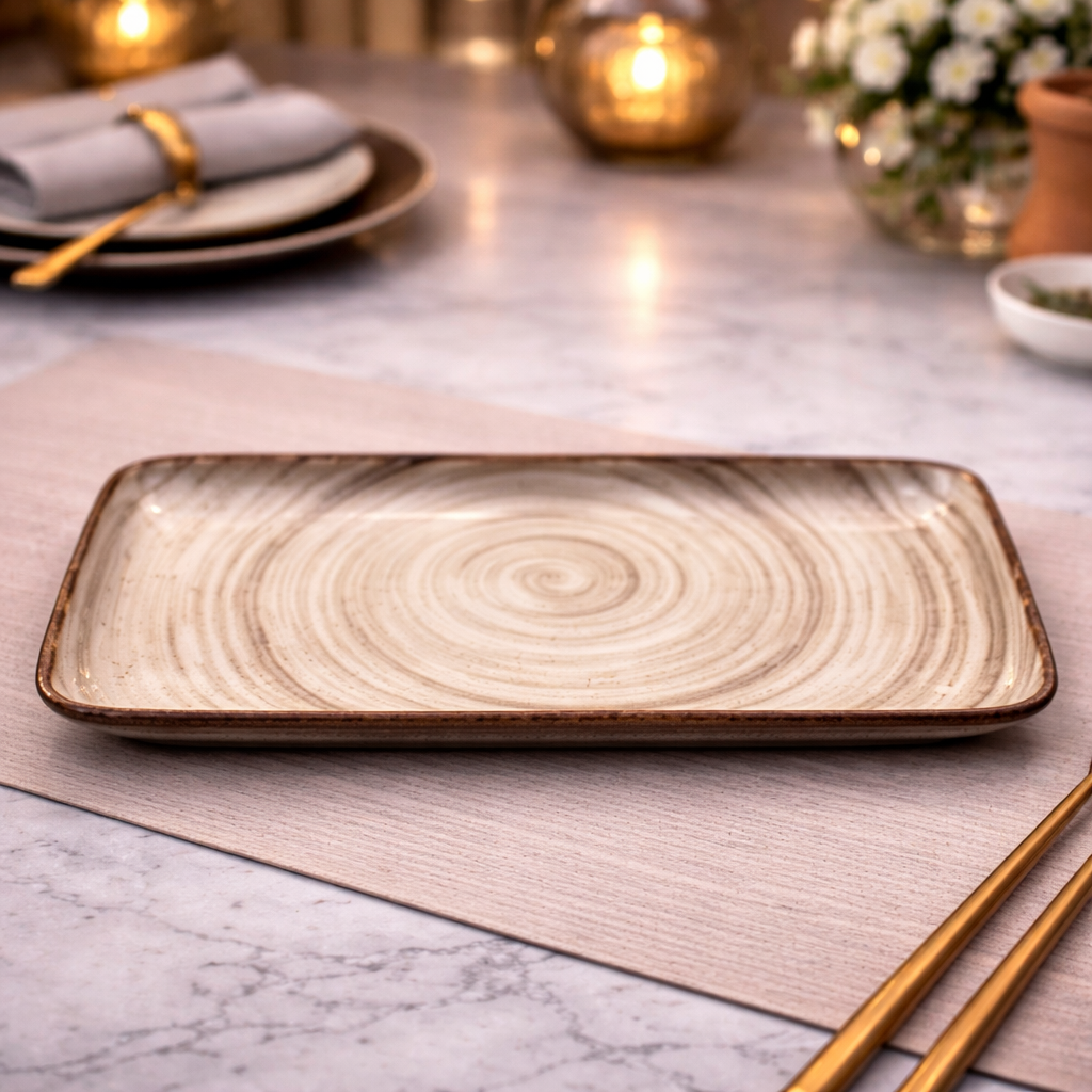 DANNY HOME RECTANGULAR CERAMIC SERVING PLATTER 18CM -70CFP