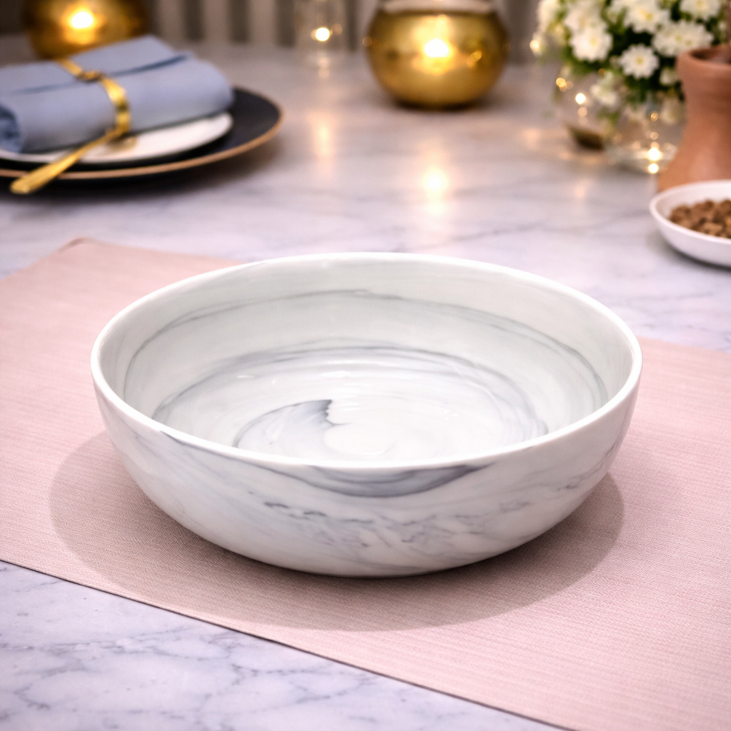 DANNY HOME MARBLE SWIRL CERAMIC BOWL 20CM - 80DLW-3012