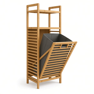 Homdelux Bamboo Laundry Basket - 2 Tiers