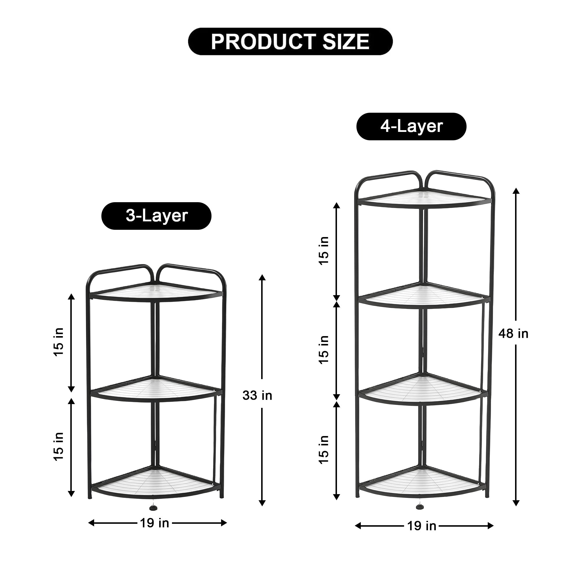 Foldable Corner Shelf with Tripod Base