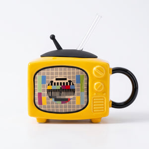 Retro Television Ceramic Mug 450ML - Yellow