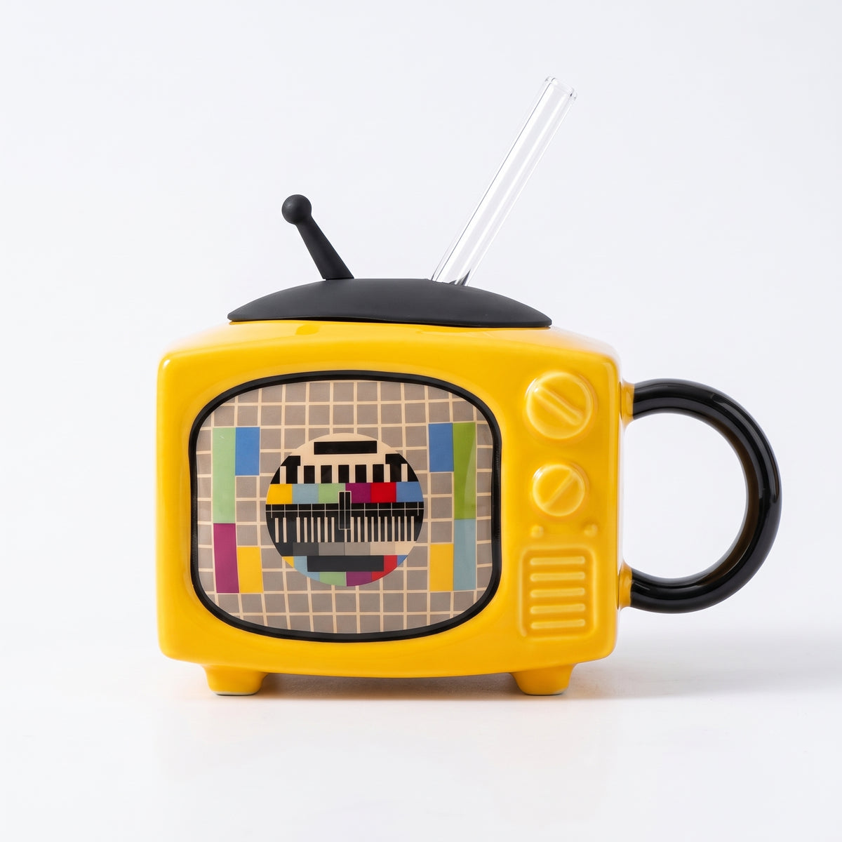 Retro Television Ceramic Mug 450ML - Yellow