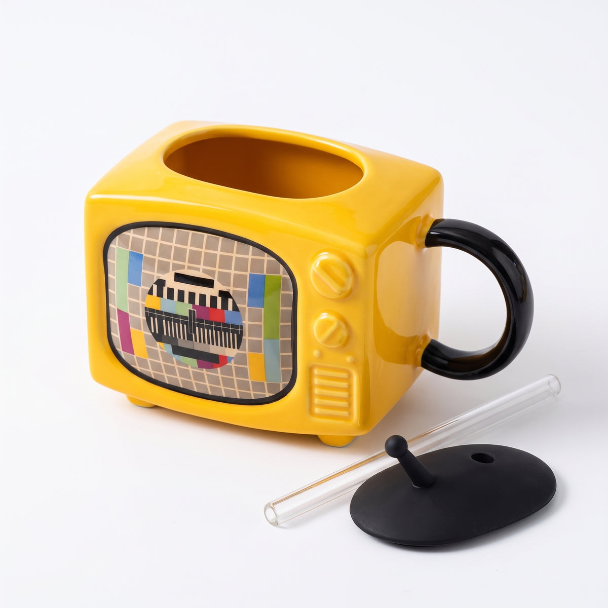 Retro Television Ceramic Mug 450ML - Yellow