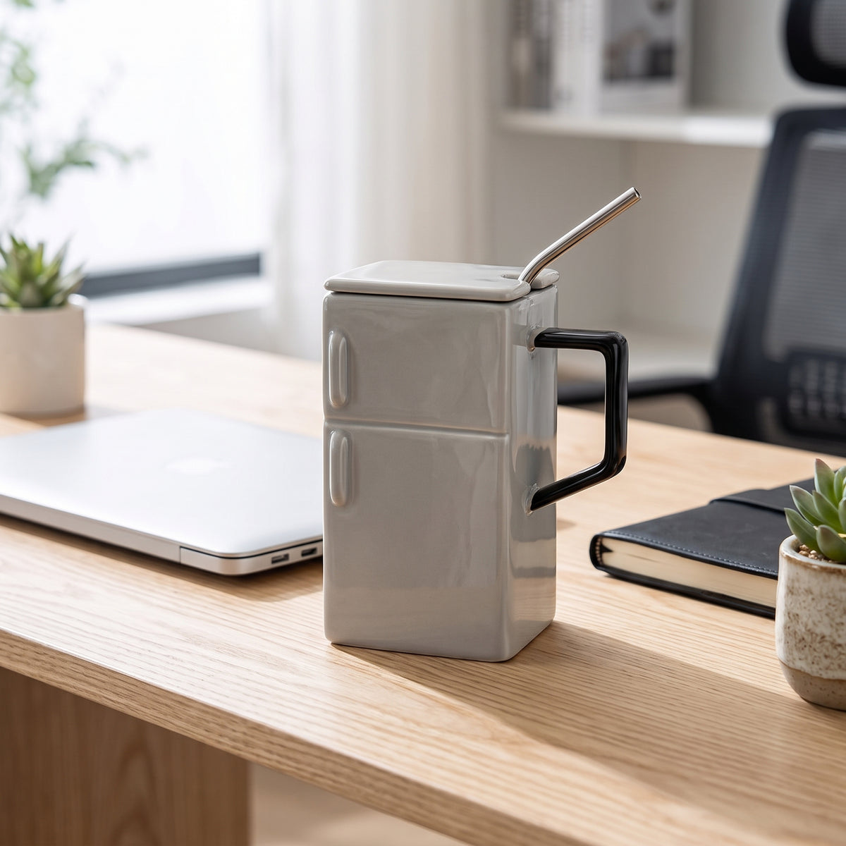 Retro Refrigerator Ceramic Mug 550ML - Gray