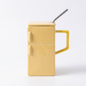 Retro Refrigerator Ceramic Mug 550ML - Yellow