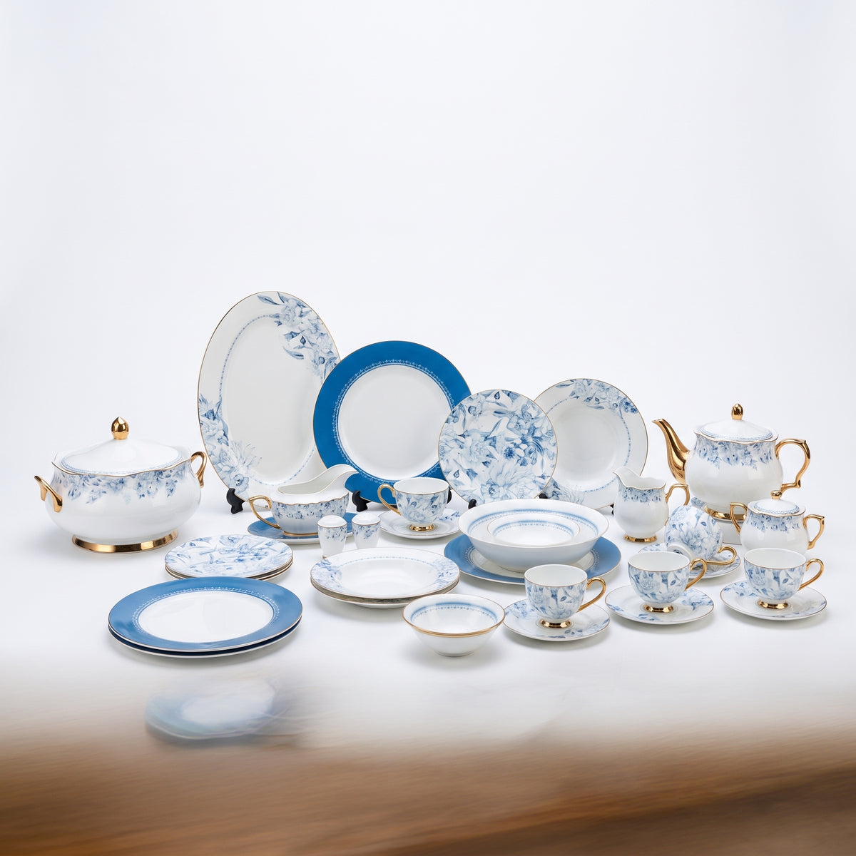 Johnson Bros Inspired Royal Blue Azure Bone China Dinner Set