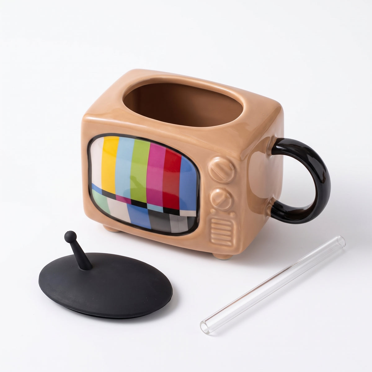 Retro Television Ceramic Mug 450ML - Chocolate