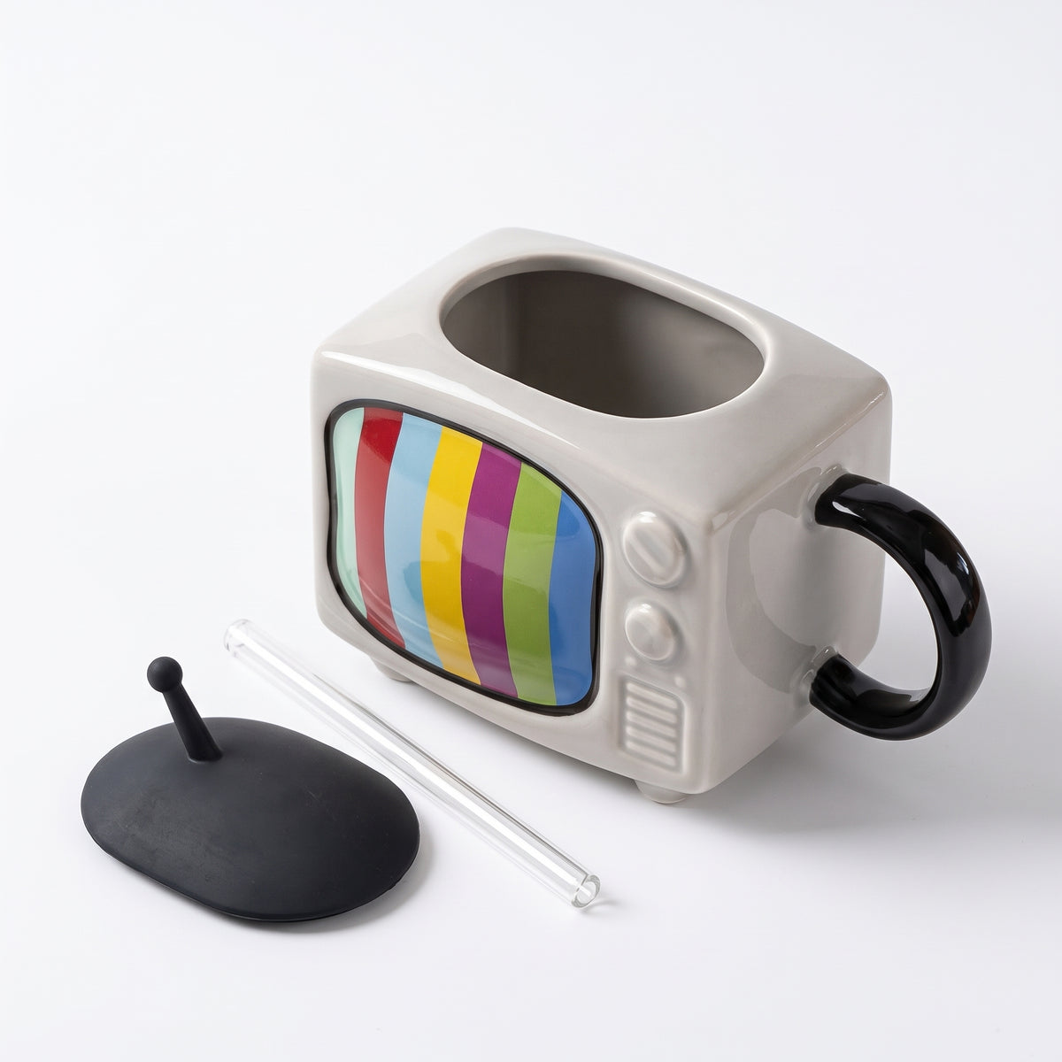 Retro Television Ceramic Mug 450ML - Gray