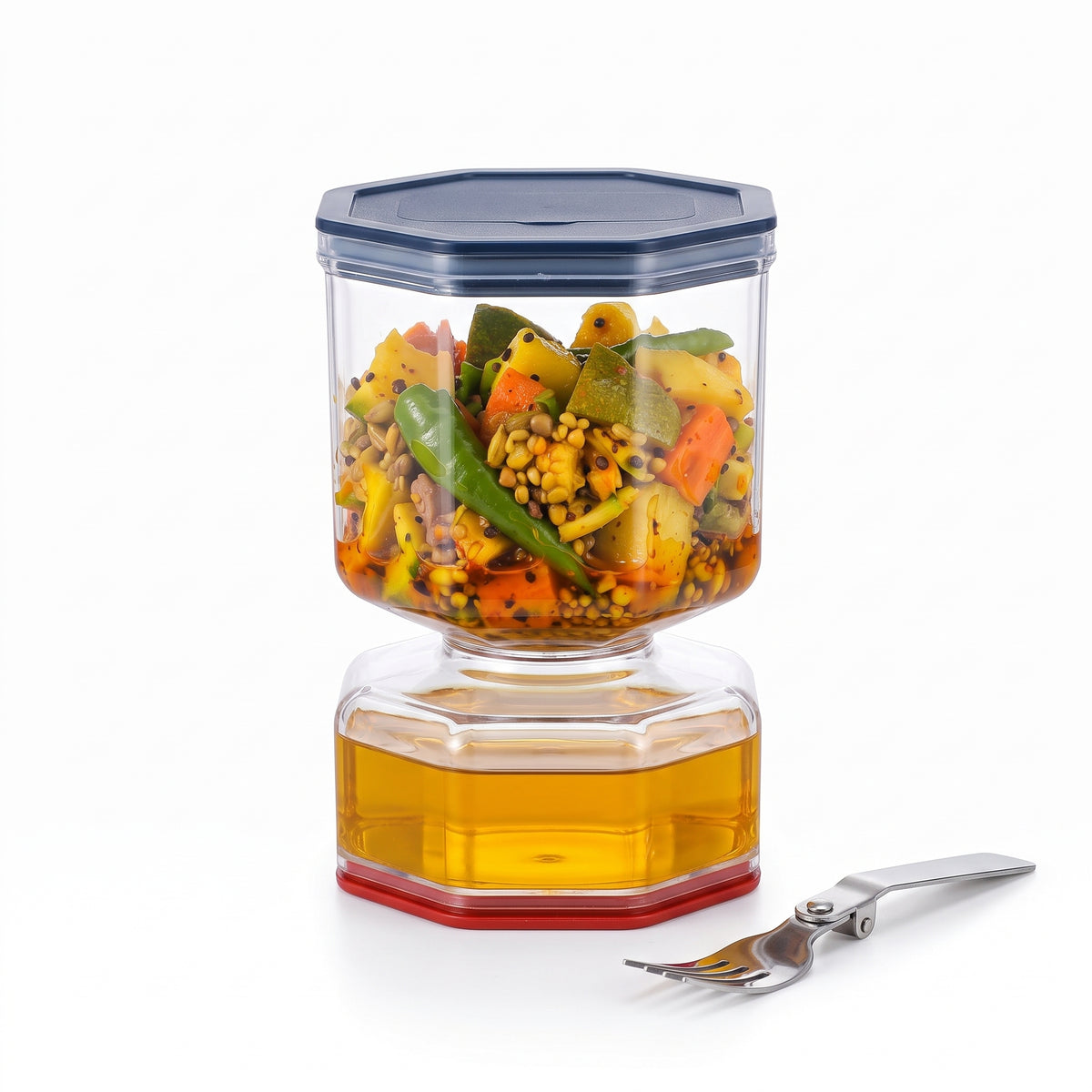 Hourglass Pickle & Kimchi Jar with Strainer Separator