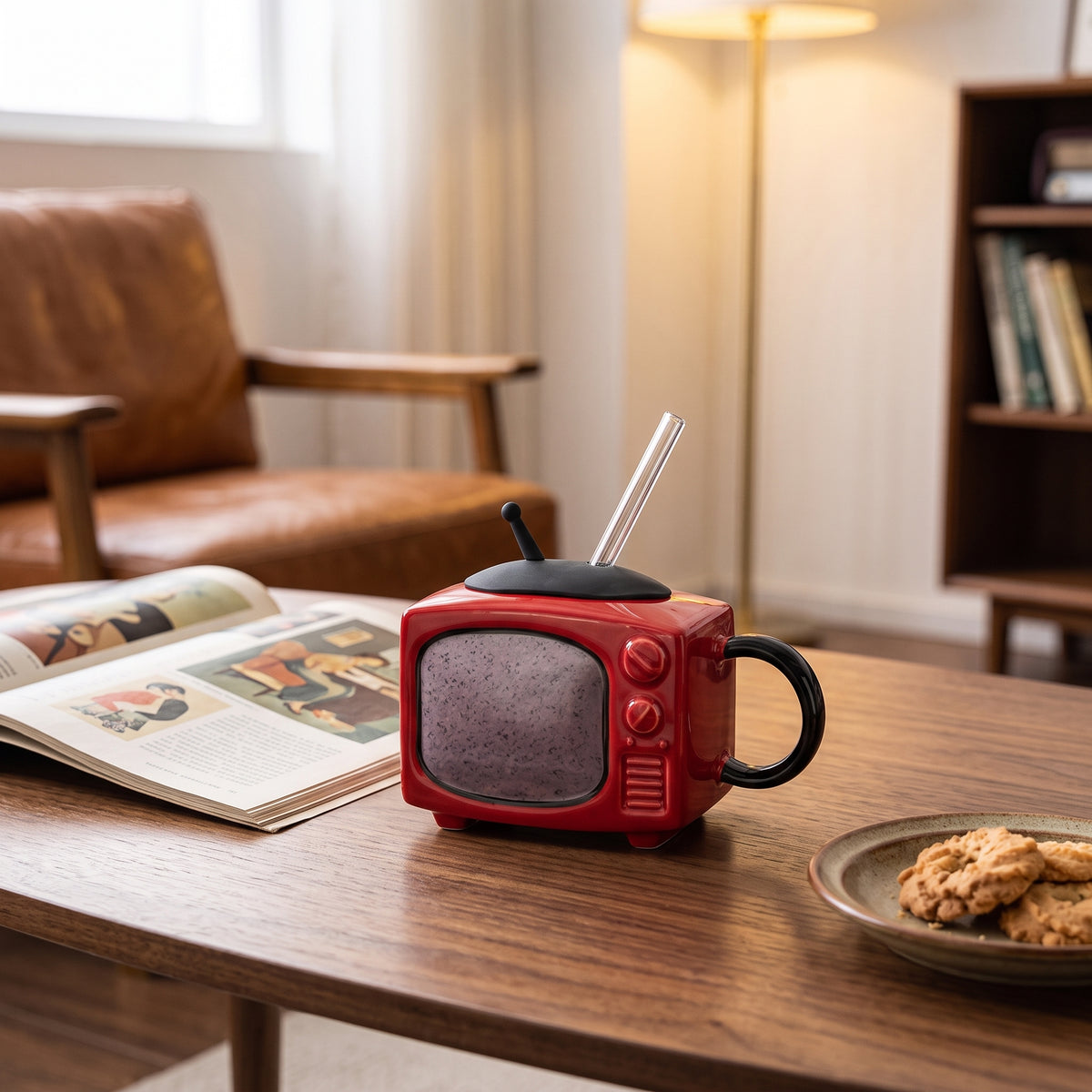 Retro Television Ceramic Mug 450ML - Red