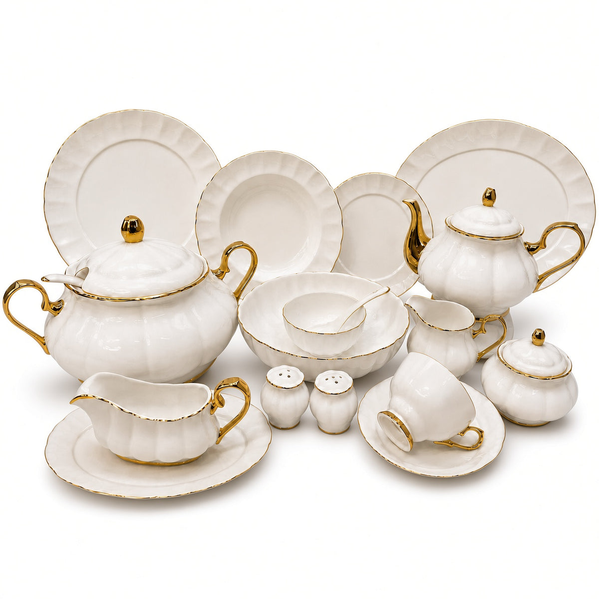Royal Albert Inspired 75 Pieces 8 Persons Serving Bone China Dinner Set
