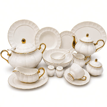 Royal Albert Inspired 75 Pieces 8 Persons Serving Bone China Dinner Set