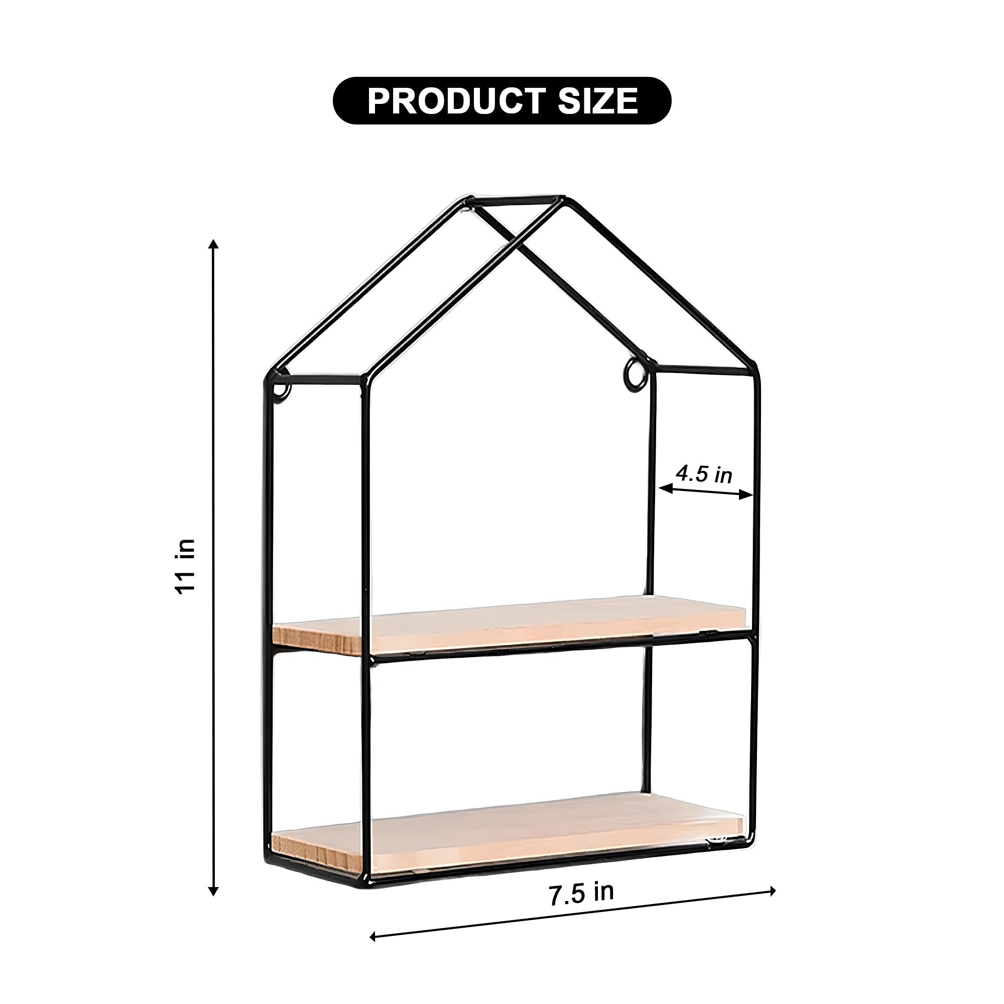 Hut Style Wall Shelf - Double Wooden Layer Style