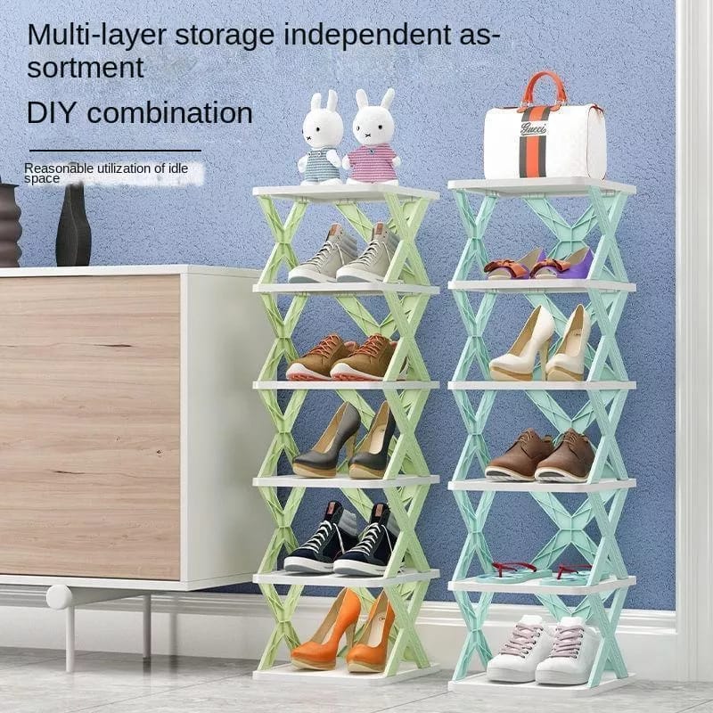 X-SHAPED ZIGZAG SHOE RACK