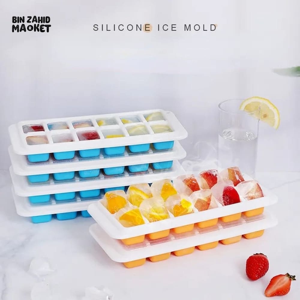 14X GRID ICE CUBE TRAY WITH LID