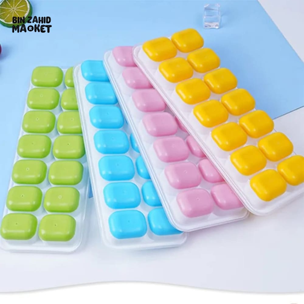 14X GRID ICE CUBE TRAY WITH LID