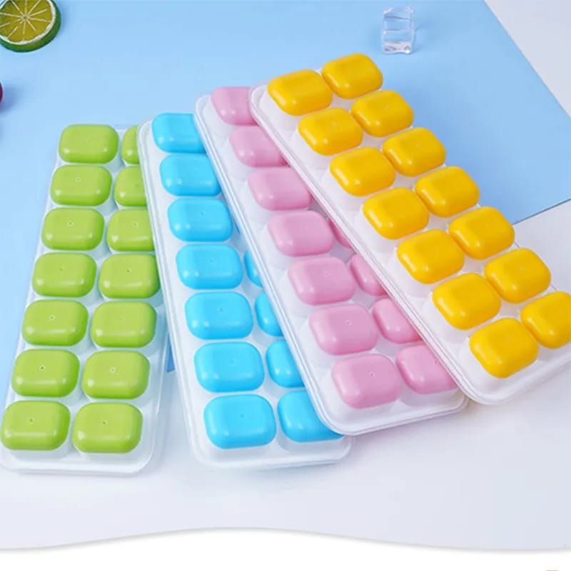 14X GRID ICE CUBE TRAY WITH LID