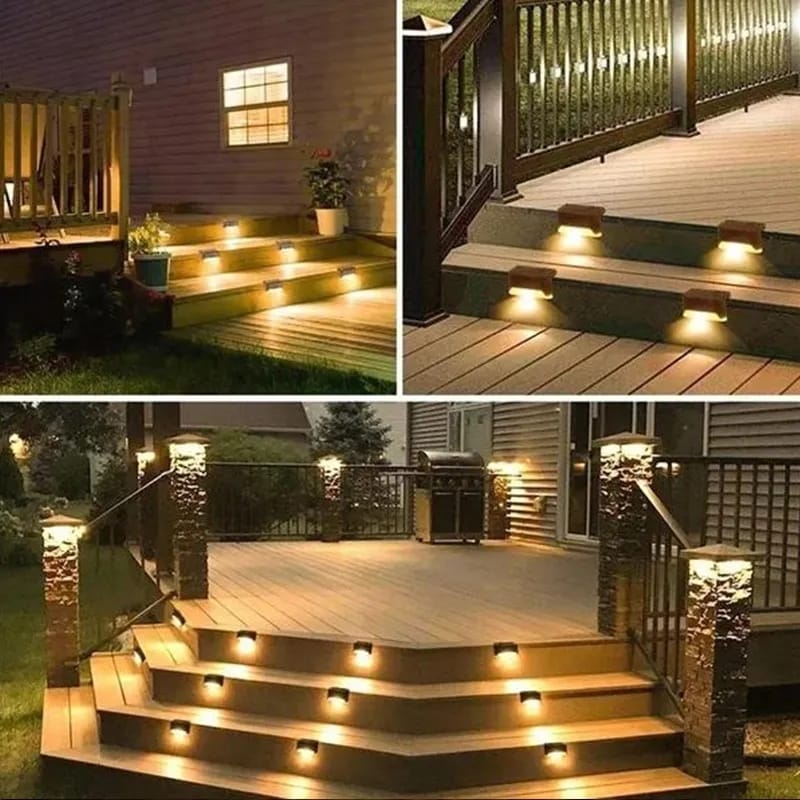 PACK OF 4 WATER PROOF OUTDOOR STAIRS SOLAR LED