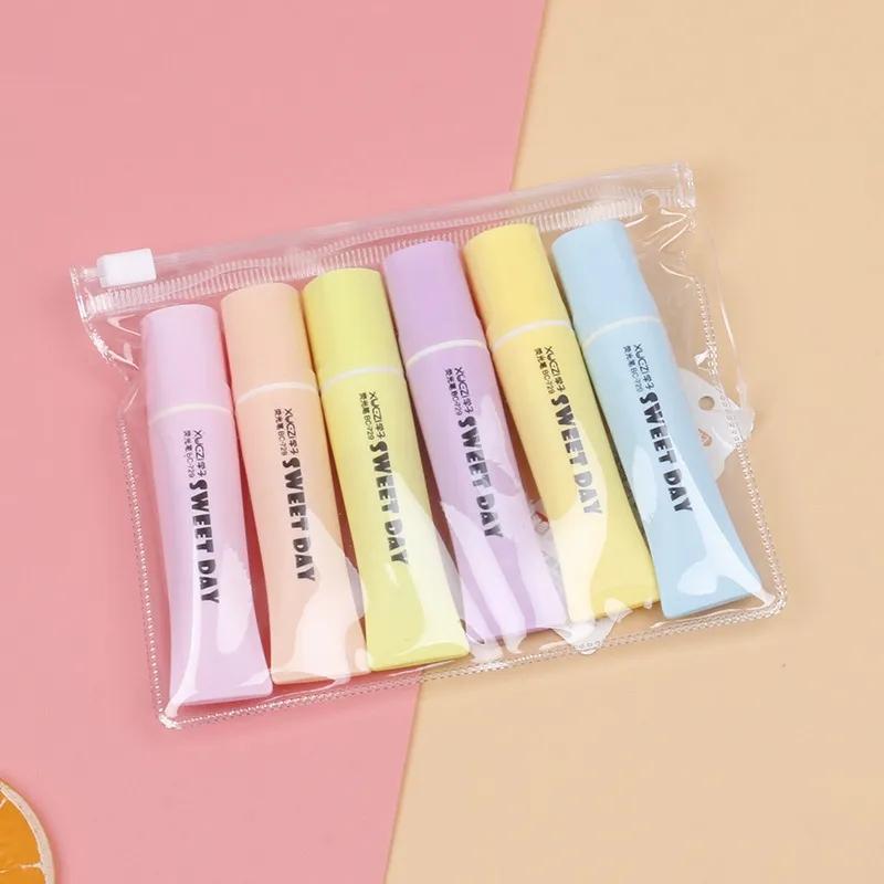 PACK OF 6 TOOTHPASTE STYLE HIGHLIGHTER