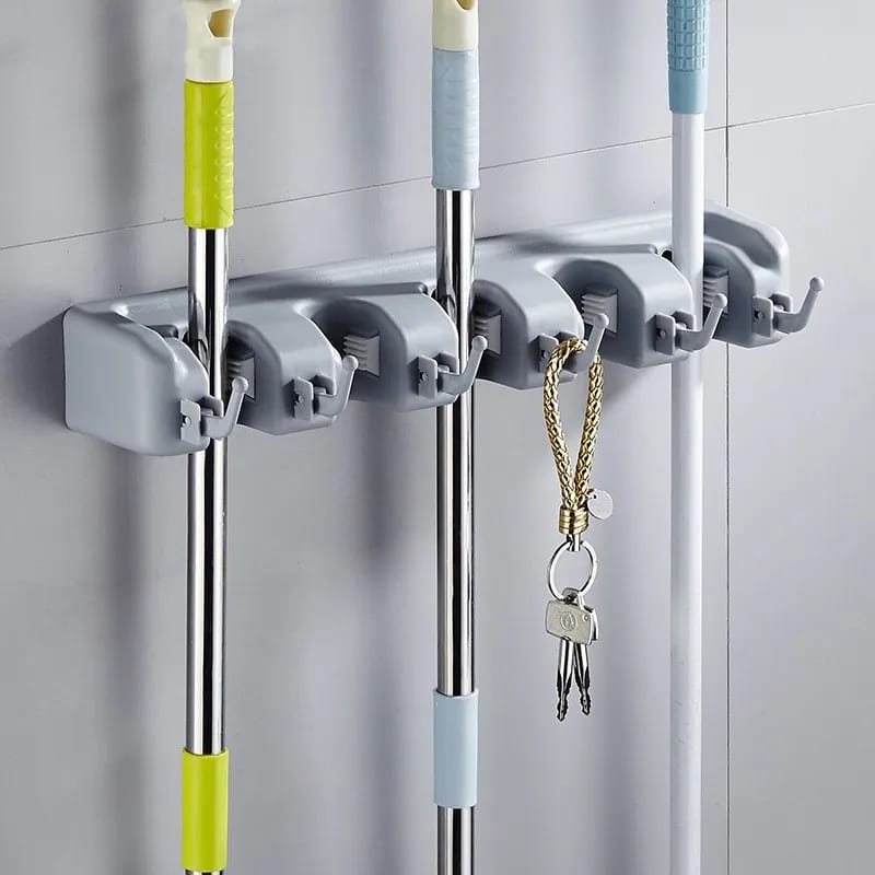 WALL MOUNTED MOP & BROOM HOLDER