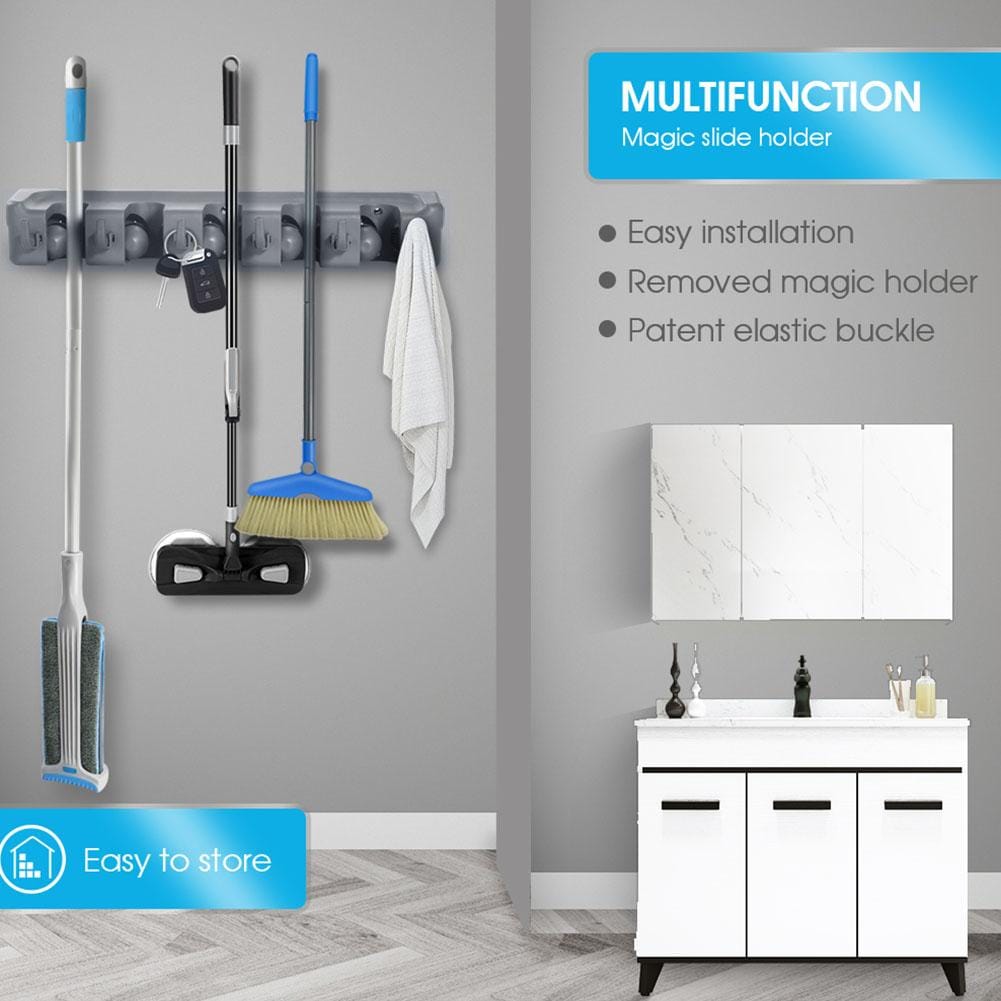 WALL MOUNTED MOP & BROOM HOLDER