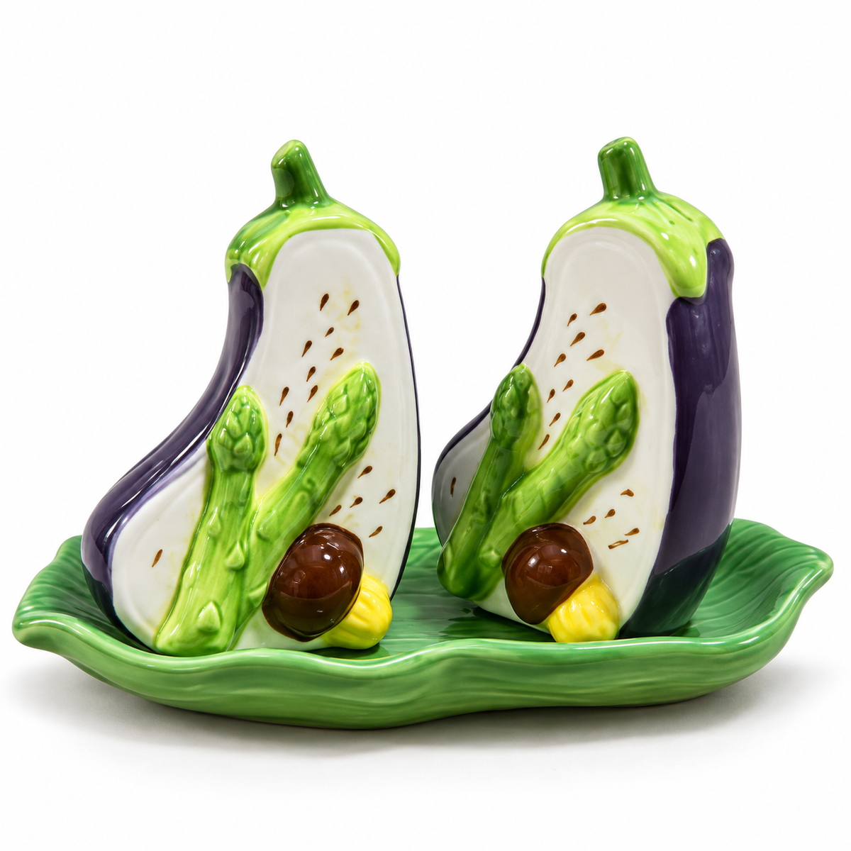 Kitchlux Ceramic Salt and Pepper Shakers - Eggplant