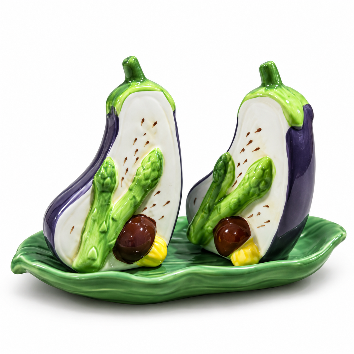 Kitchlux Ceramic Salt and Pepper Shakers - Eggplant