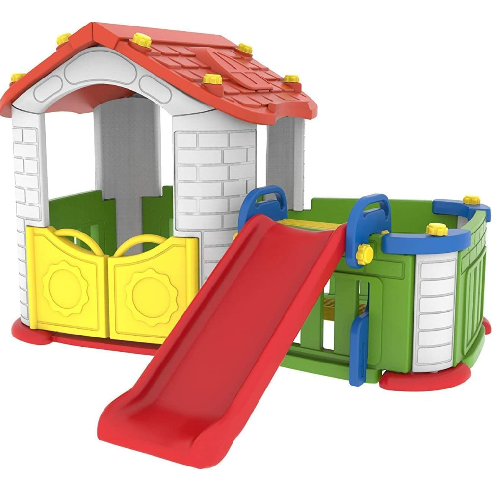 KIDS ACTIVITY PLAYHOUSE WITH SLIDE