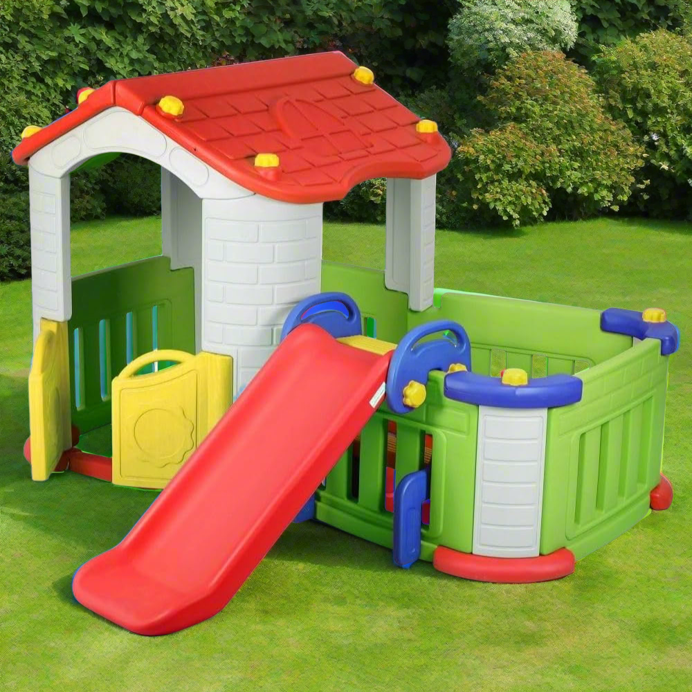 KIDS ACTIVITY PLAYHOUSE WITH SLIDE