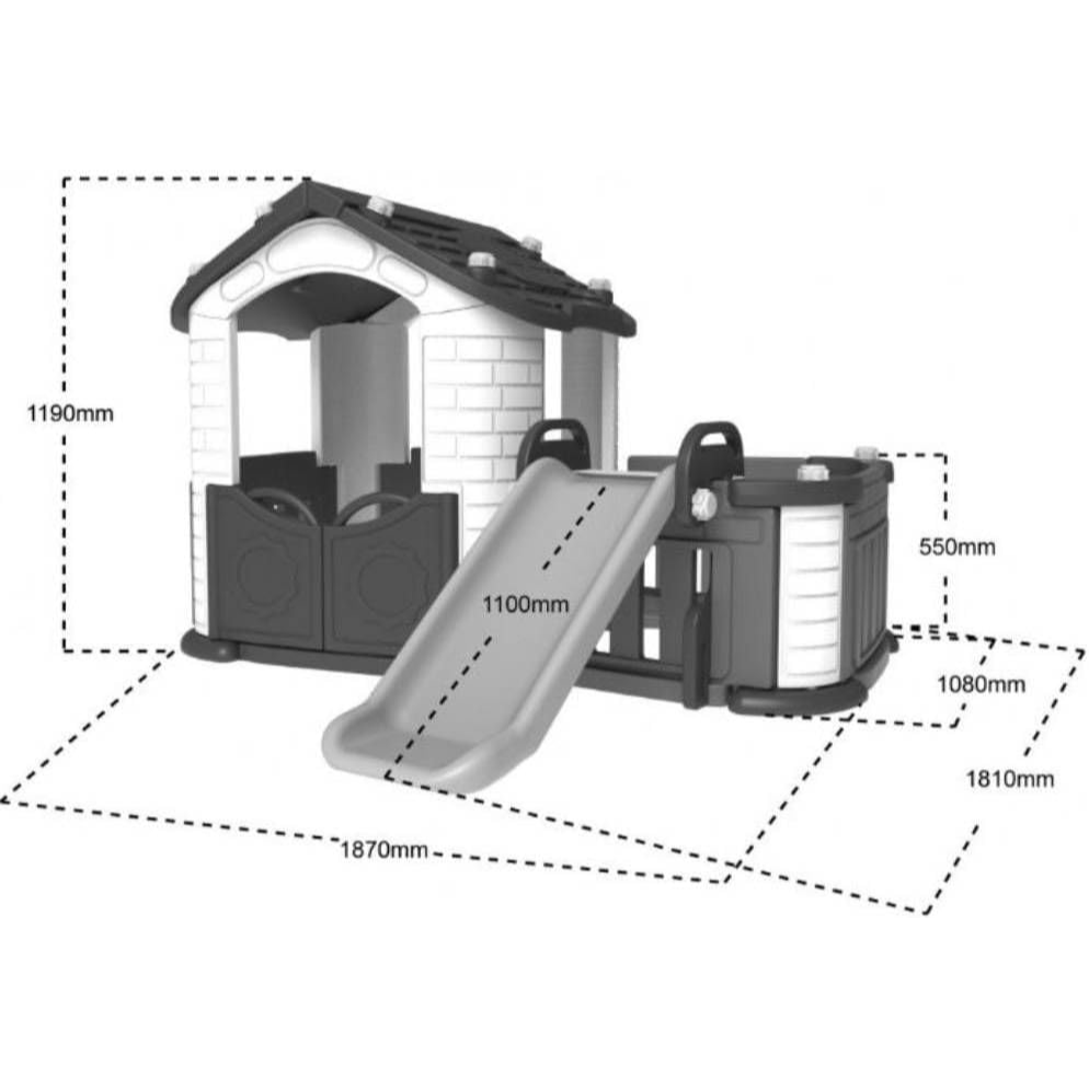 KIDS ACTIVITY PLAYHOUSE WITH SLIDE