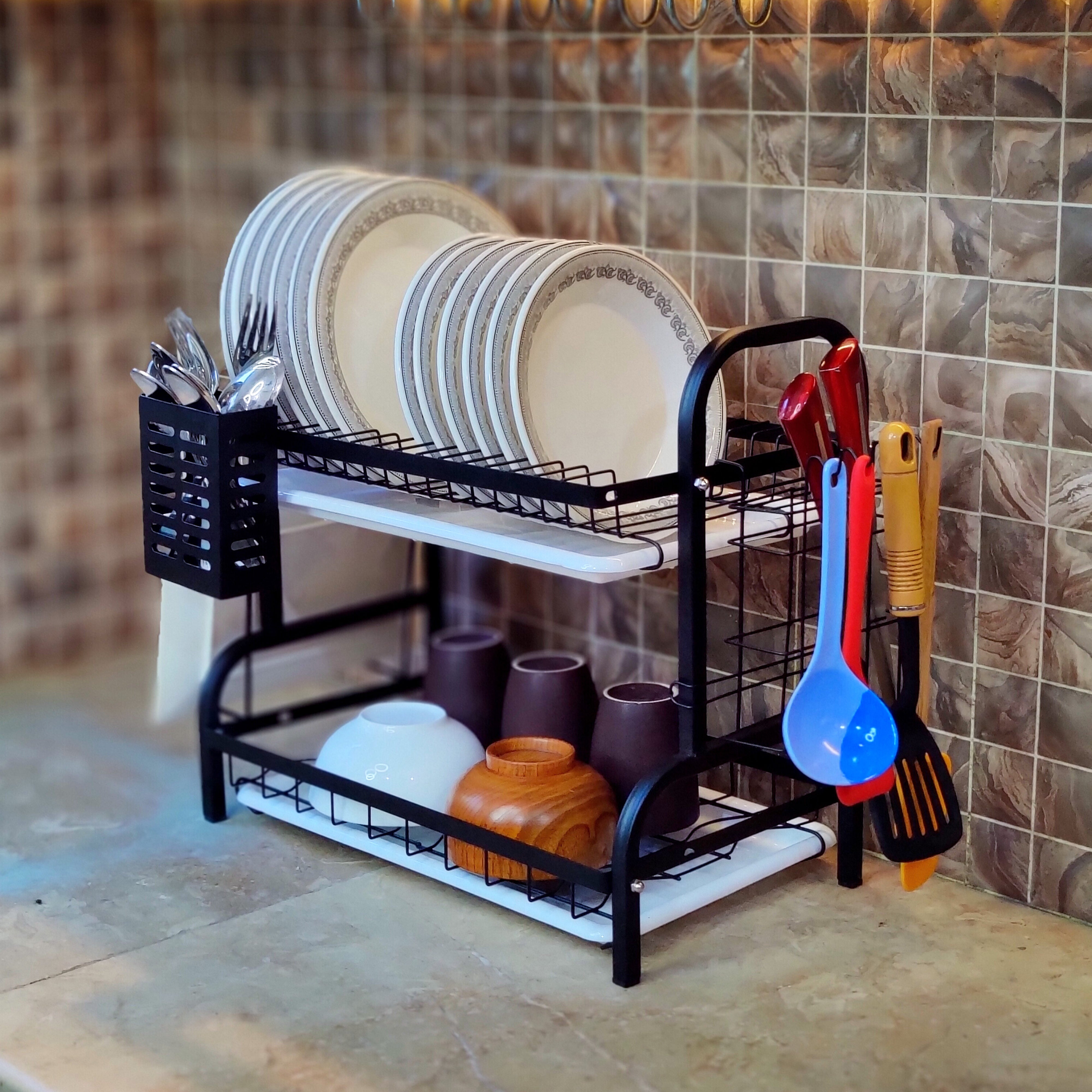 MULTI-TIERED DISH ORGANIZER