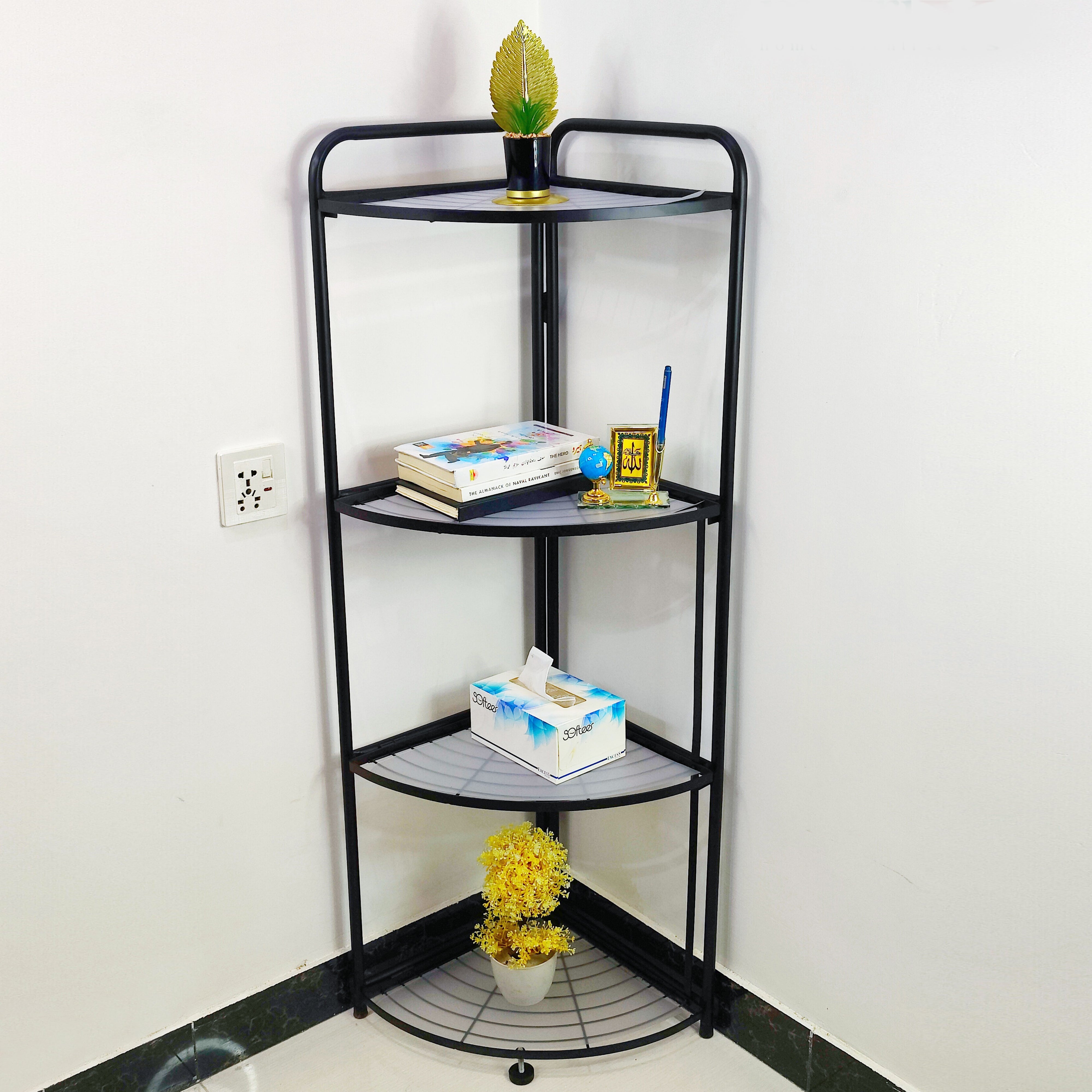 Foldable Corner Shelf with Tripod Base