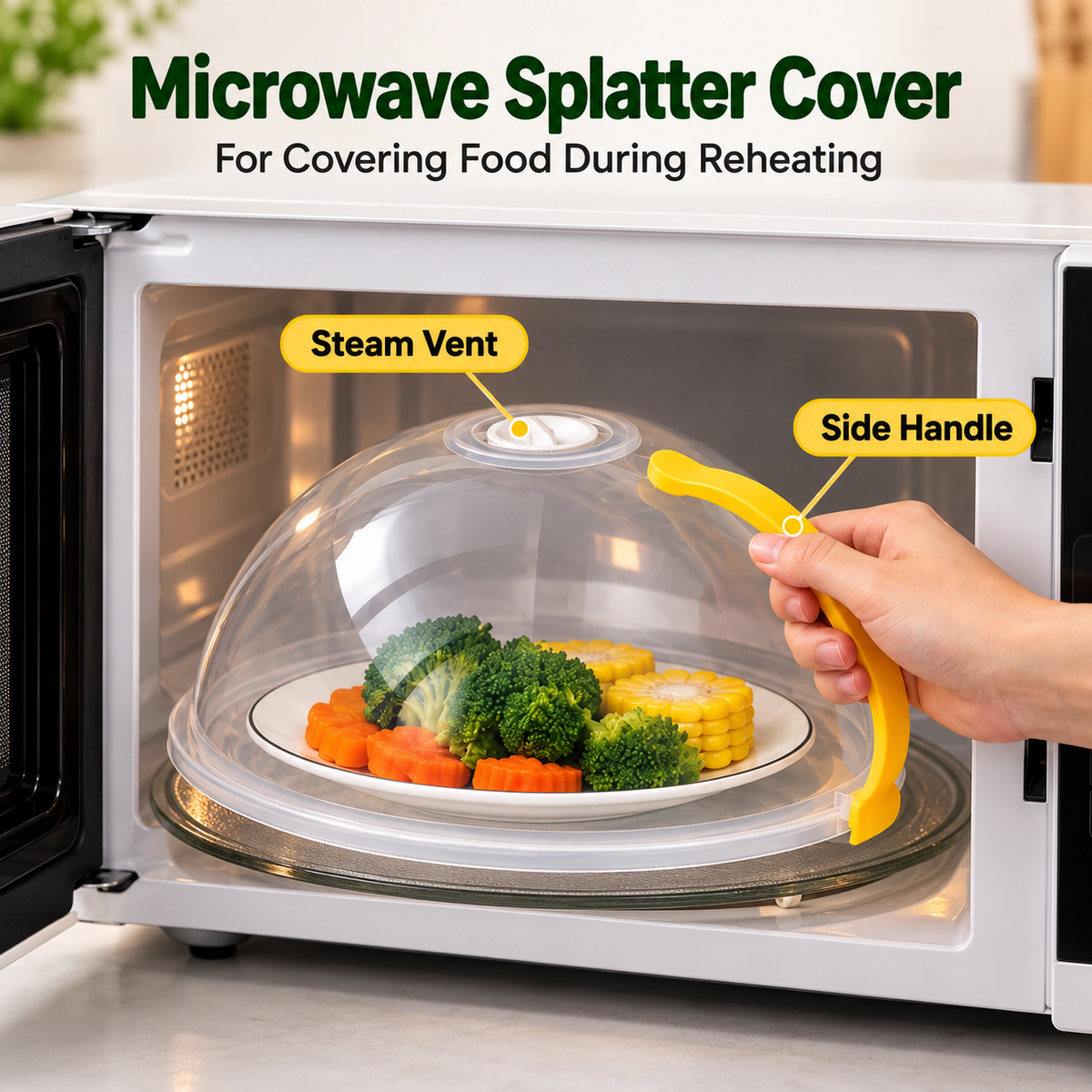 Microwave Splatter Cover with Steam Vent