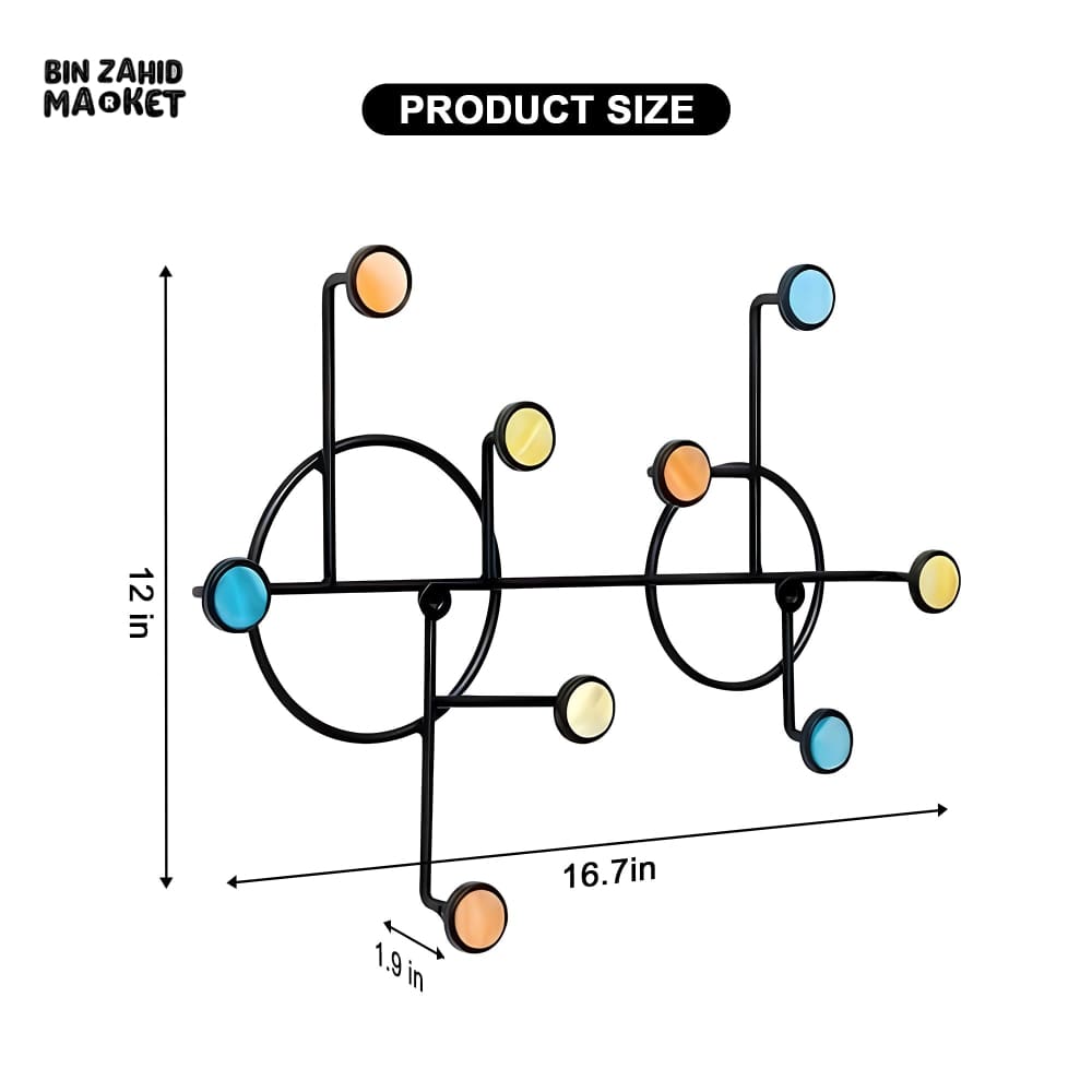 NORDIC STYLE WALL SHELF WITH HOOKS - CIRCLE