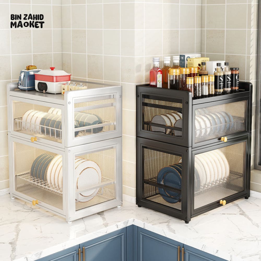 LUXORMOVE DUSTPROOF 2-LAYER MULTIFUNCTIONAL KITCHEN STORAGE RACK