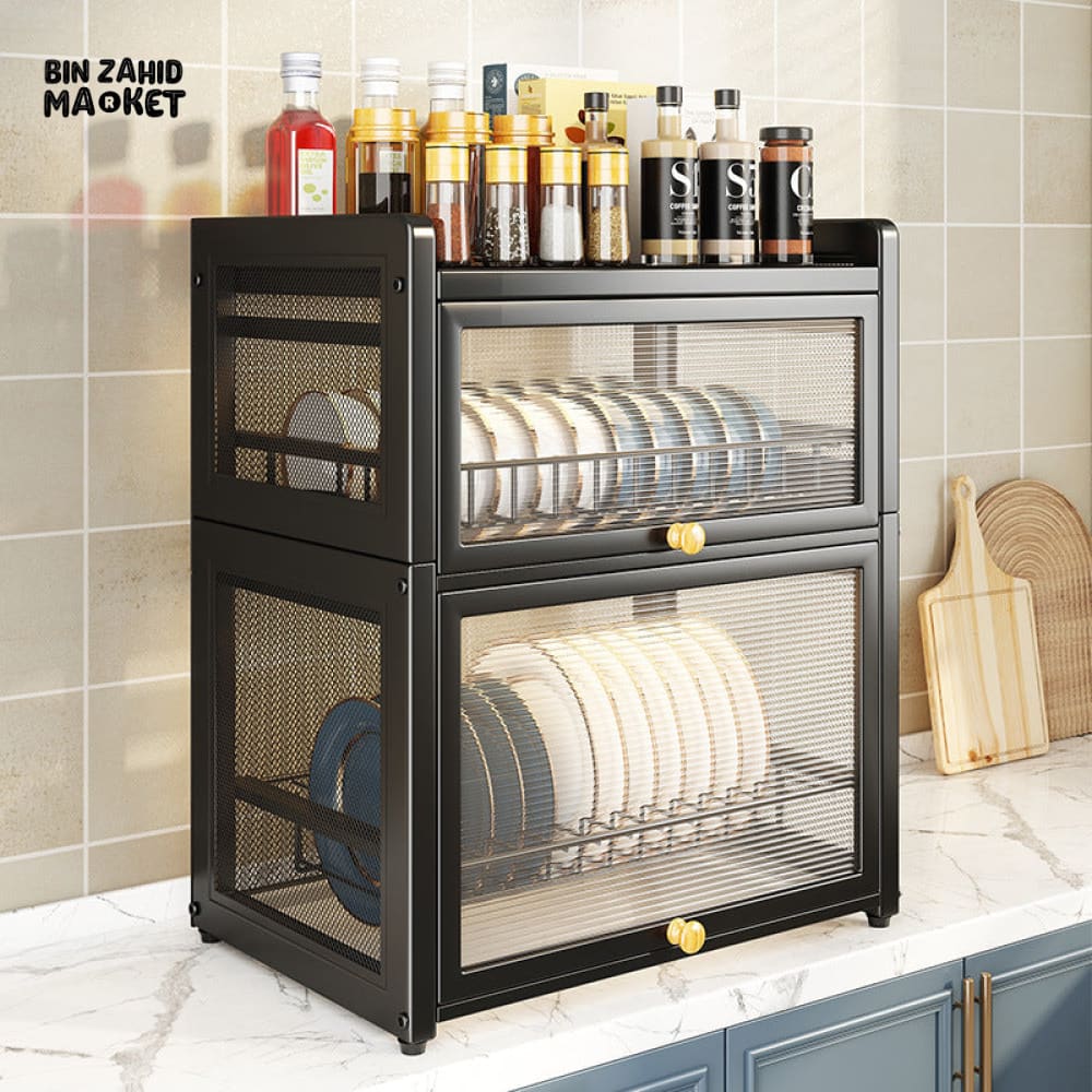 LUXORMOVE DUSTPROOF 2-LAYER MULTIFUNCTIONAL KITCHEN STORAGE RACK