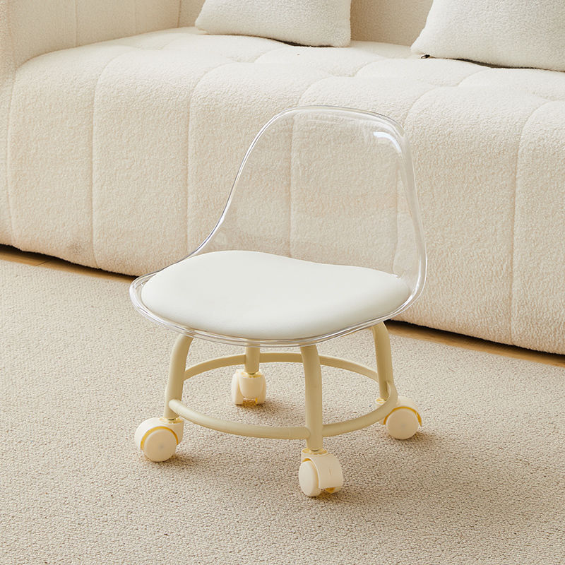 TRANSPARENT HEAVY DUTY MOVABLE CHAIR WITH WHEELS