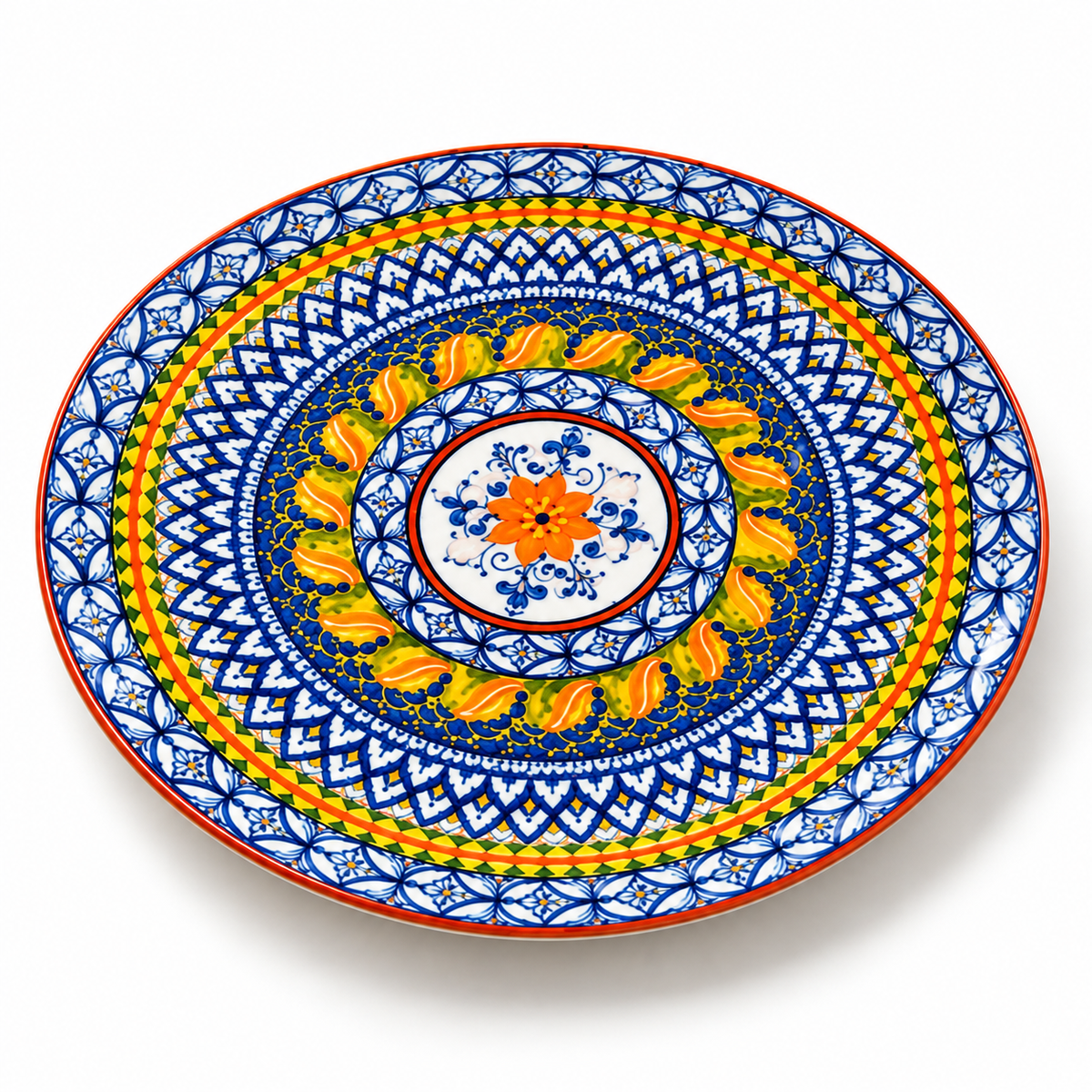 Kashgar Pottery Ceramic Decorative Serving Plate 10.5 Inches