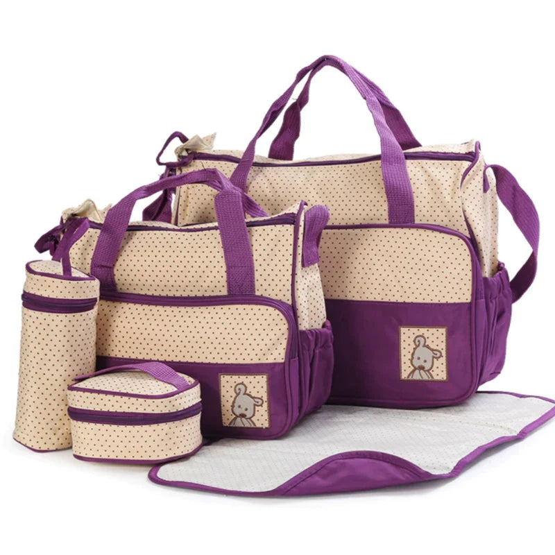 BABY 5 PIECES DIAPER BAG SET