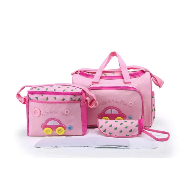 BABY 4-PIECES CAR & BUTTONS DIAPER BAG