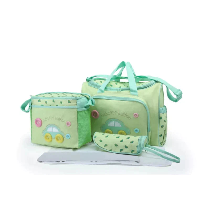 BABY 4-PIECES CAR & BUTTONS DIAPER BAG