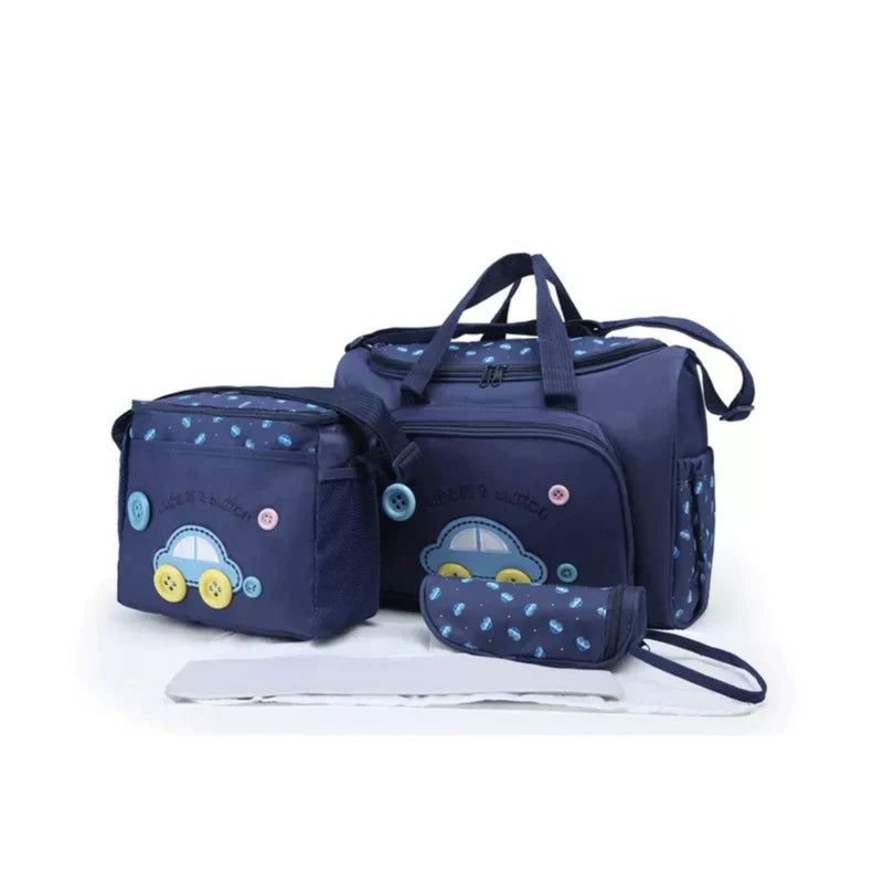 BABY 4-PIECES CAR & BUTTONS DIAPER BAG