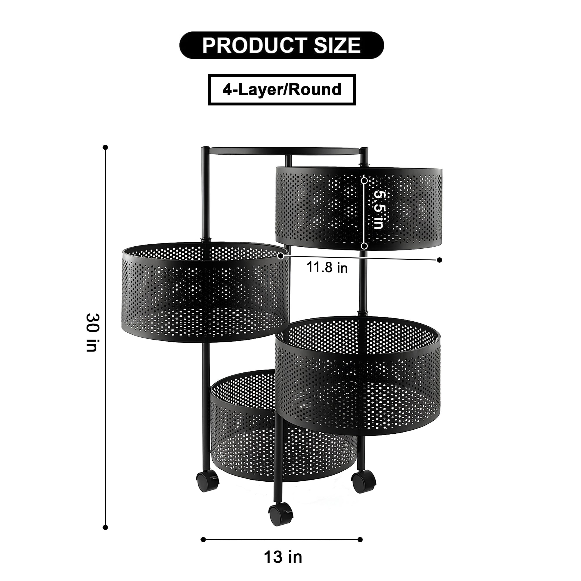 PREMIUM ROUND METAL TROLLEY