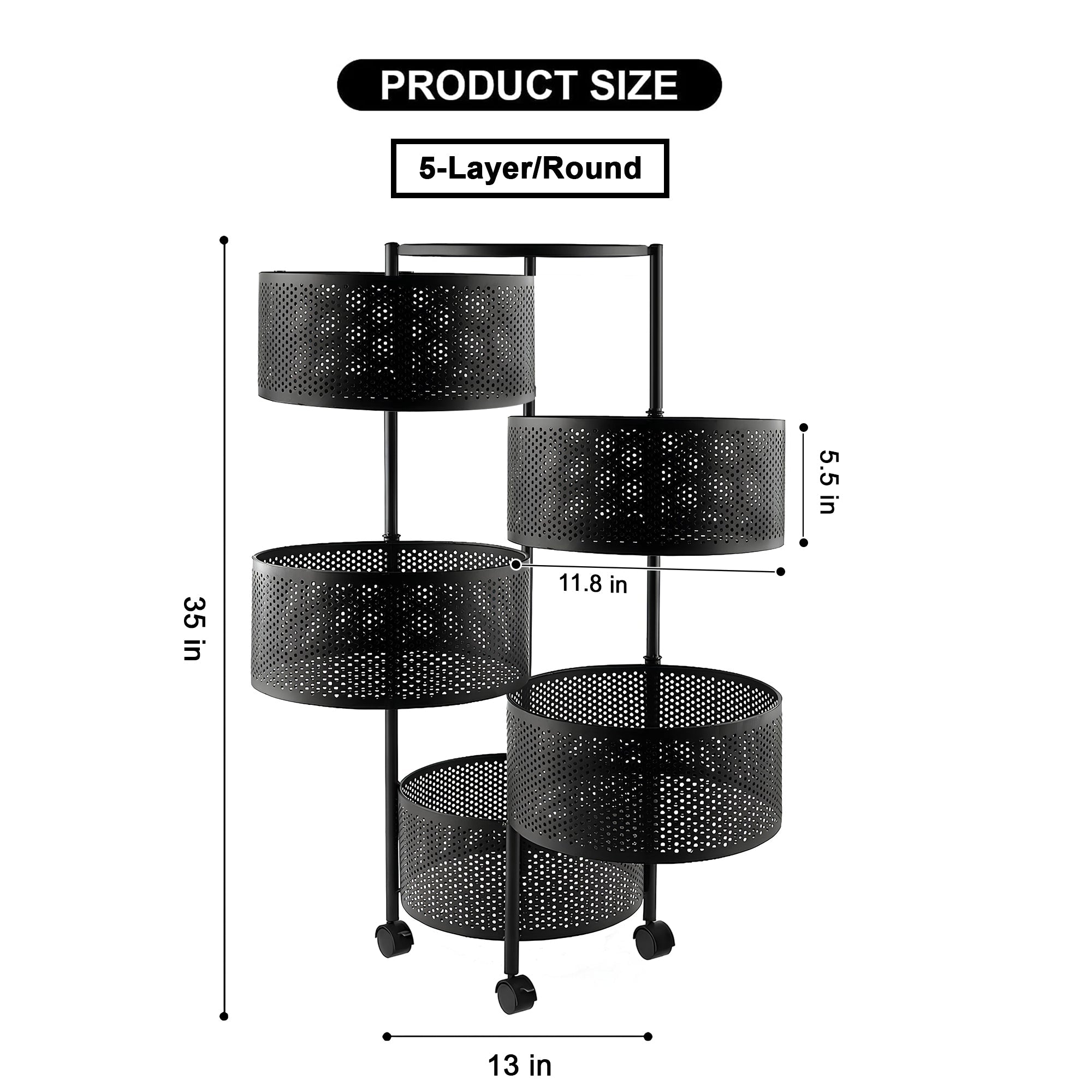 PREMIUM ROUND METAL TROLLEY