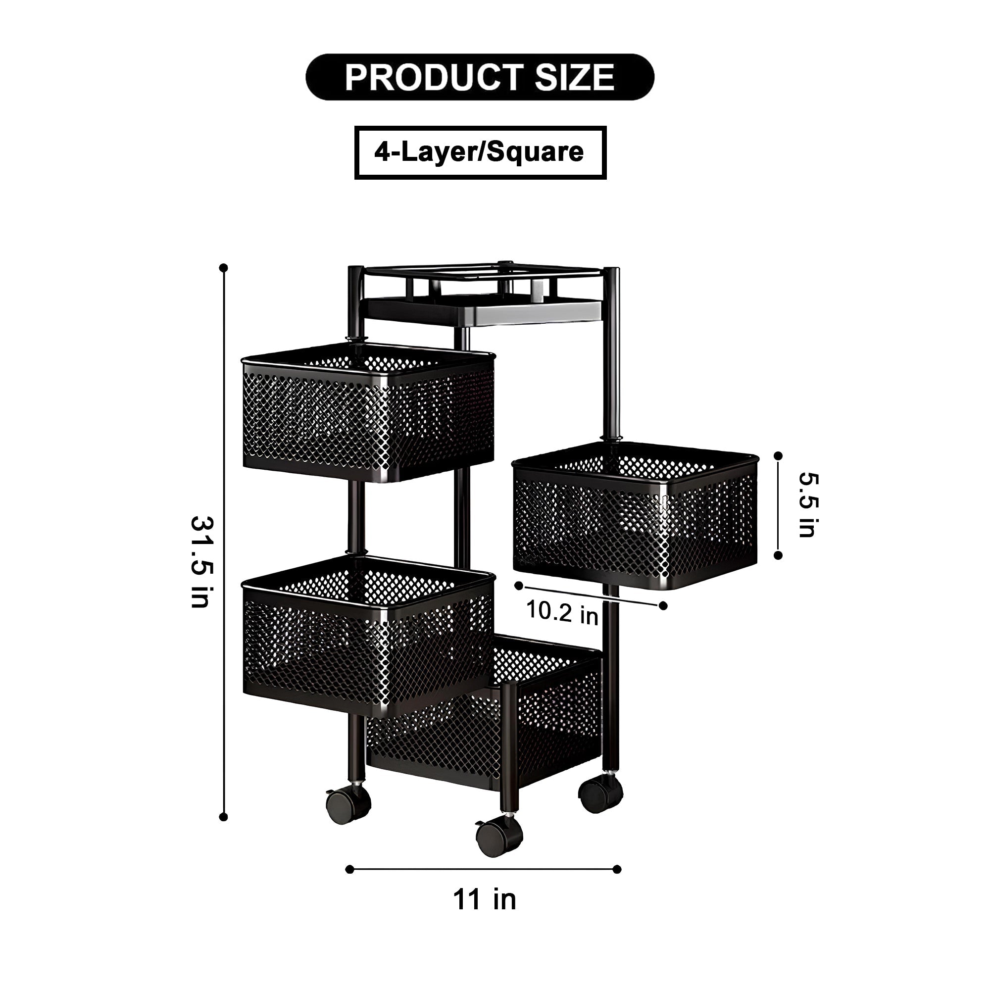 PREMIUM SQUARE METAL TROLLEY